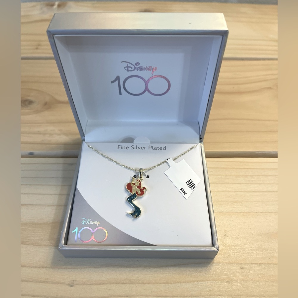 Disney The Little Mermaid Fine Plated Silver Pendant Necklace Gift New Ariel